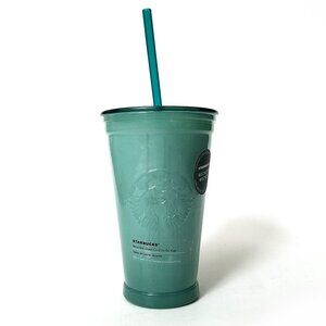 NWT Starbucks Siren Mermaid Recycled Glass Cold-To-Go Cup Tumbler Made in Spain